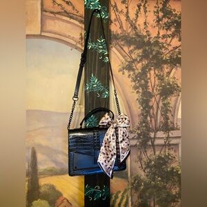 ALDO Black Croc Embossed Vegan Leather Studded Bag